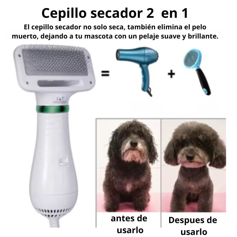 PetDry 2 en 1: Cepilla y Seca en un Solo Paso