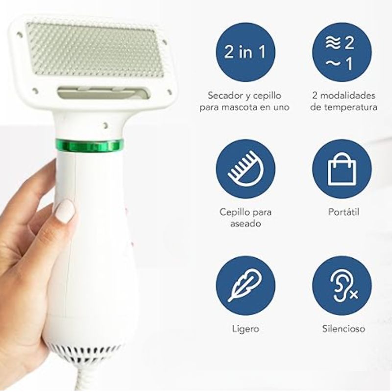 PetDry 2 en 1: Cepilla y Seca en un Solo Paso