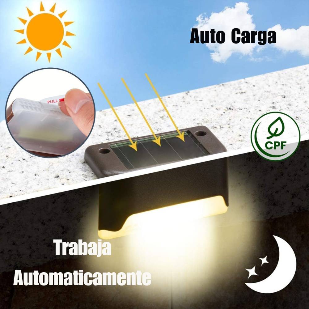 Kit x4 Luces LED Automaticas Solares