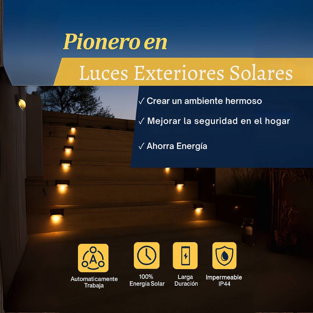 Kit x4 Luces LED Automaticas Solares