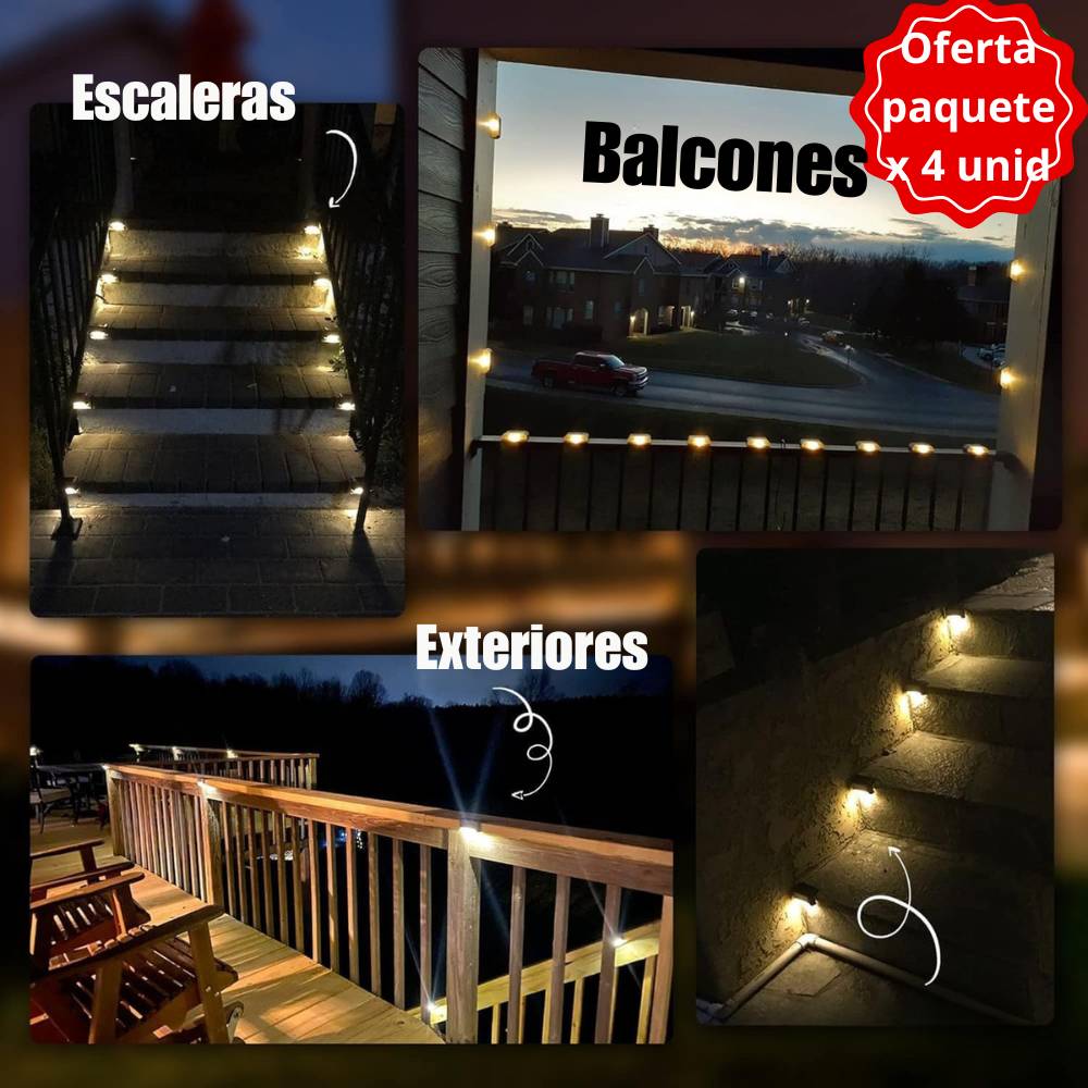 Kit x4 Luces LED Automaticas Solares