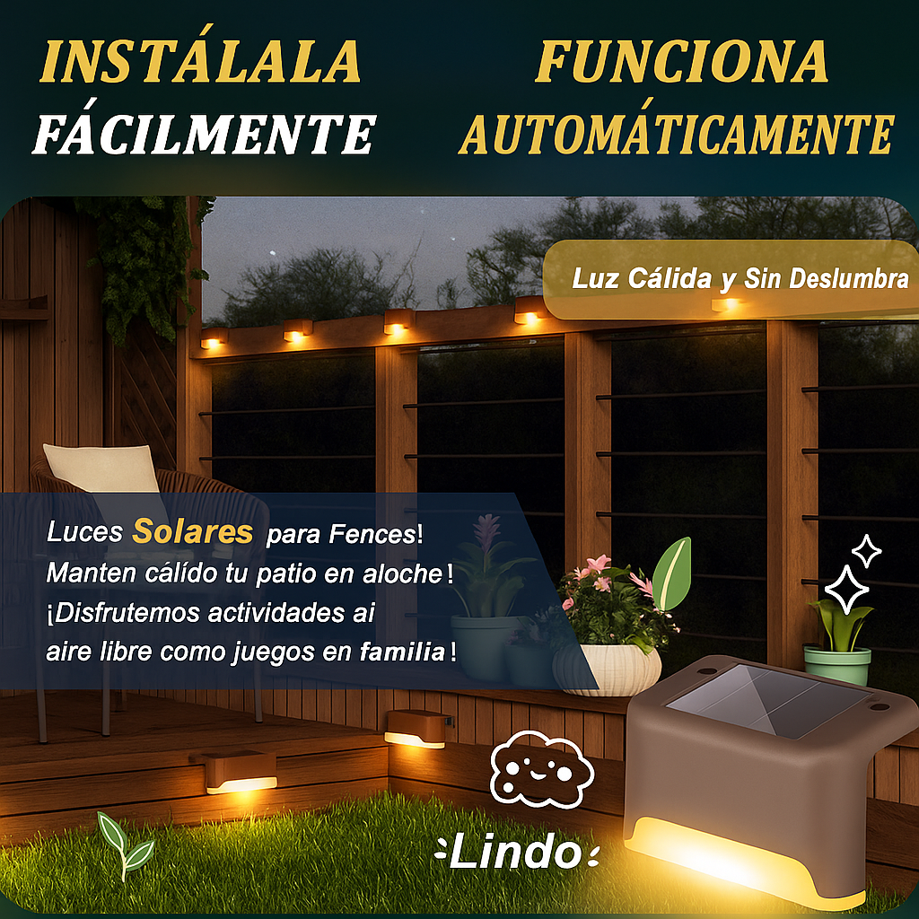 Kit x4 Luces LED Automaticas Solares