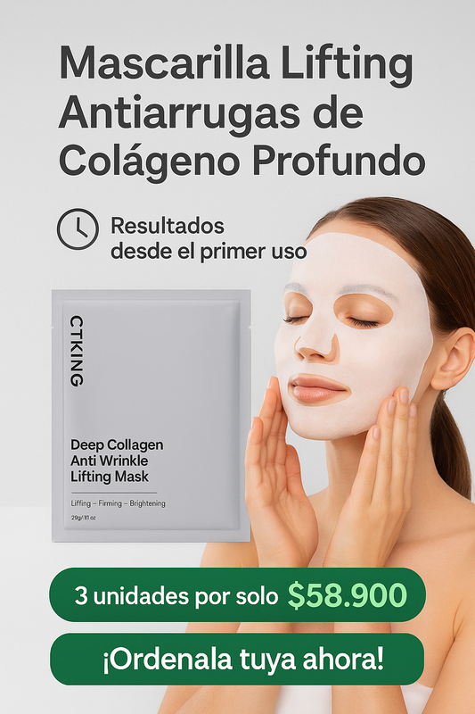 MASCARILLA LIFTING FACIAL CON EL PODER DEL COLAGENO -OFERTA PAQ X 3 UNID