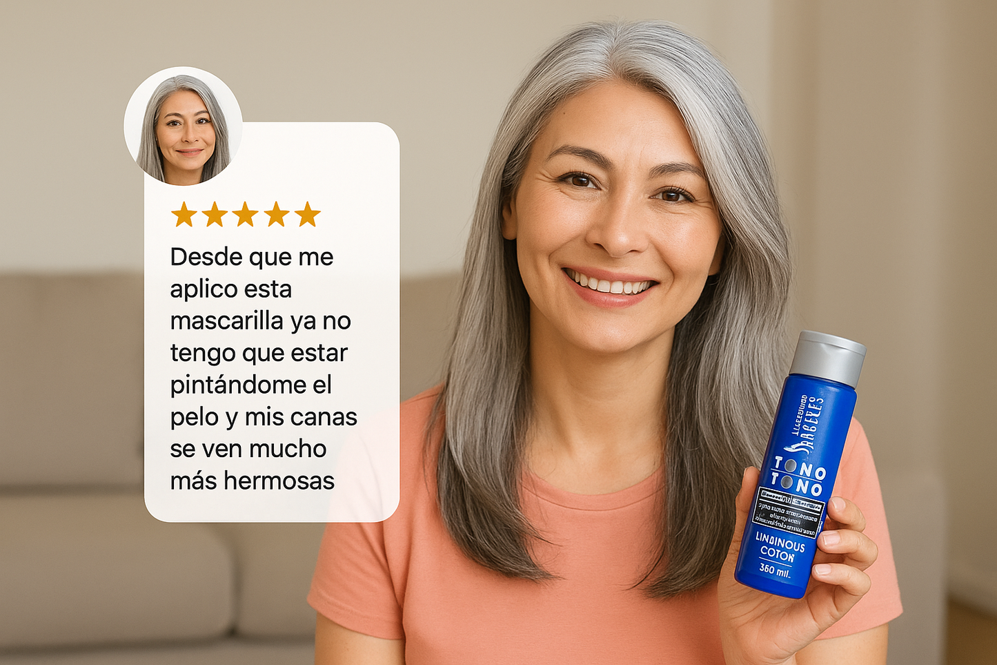 MASCARILLA PARA CANAS DE LUJO EFECTO PLATA🩶