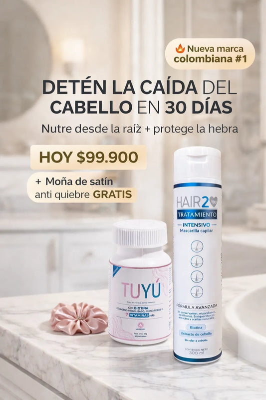Vitaminas + Tratamiento| Detén la caída del cabello en 30 días - Sistema completo que nutre desde la raíz y protege la hebra
